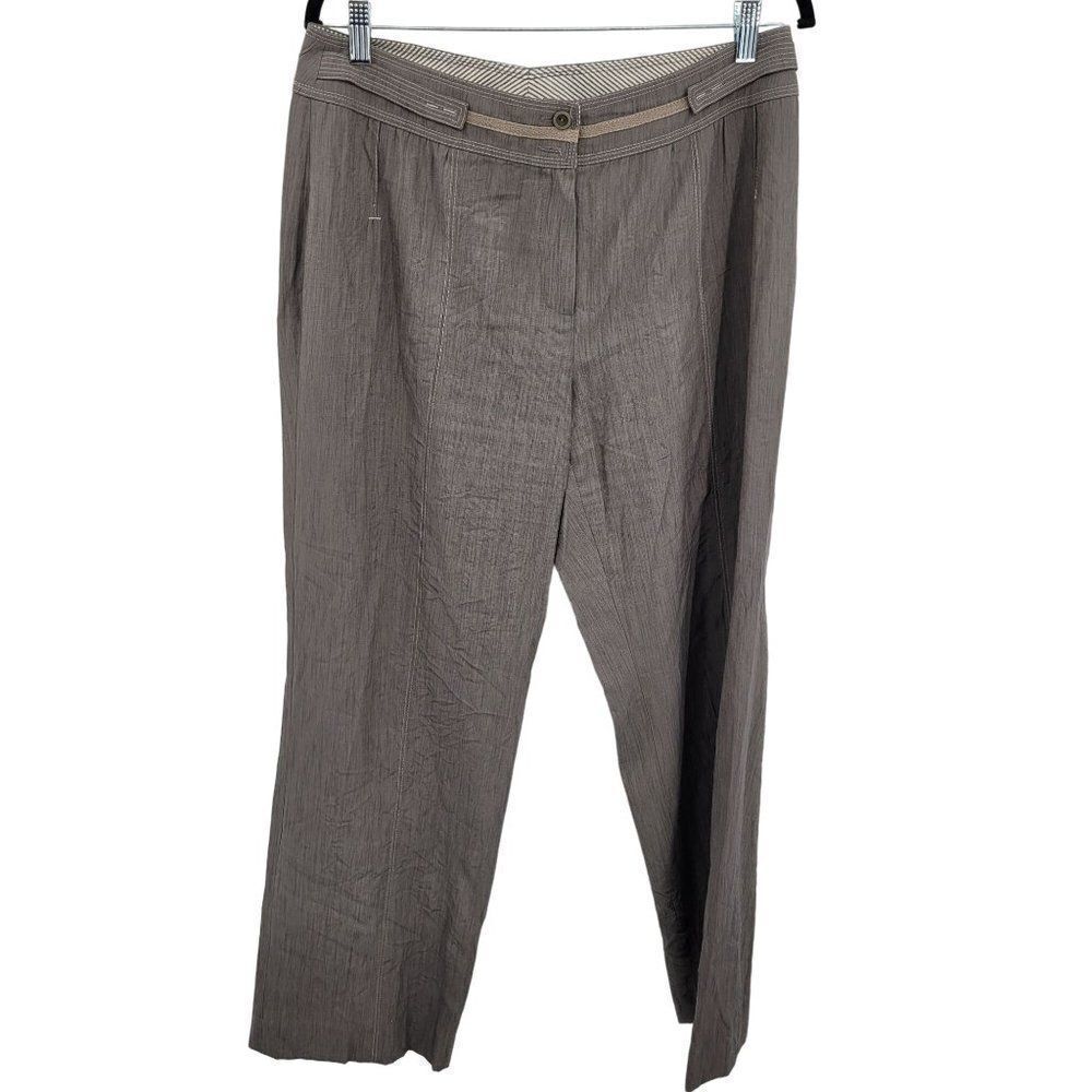 Vex Trouser‎ Pants 42 Gray Lightweight High-Rise Wide Flowy Contrast Stitching